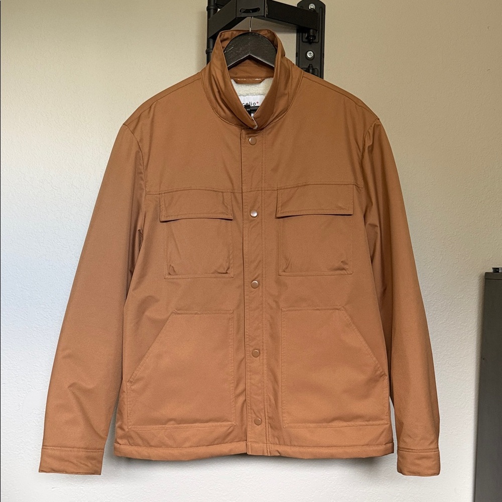Men's Celio Utility Jacket in Caramel Brown